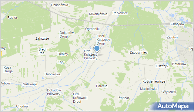 mapa Ortel Królewski Pierwszy, Ortel Królewski Pierwszy na mapie Targeo